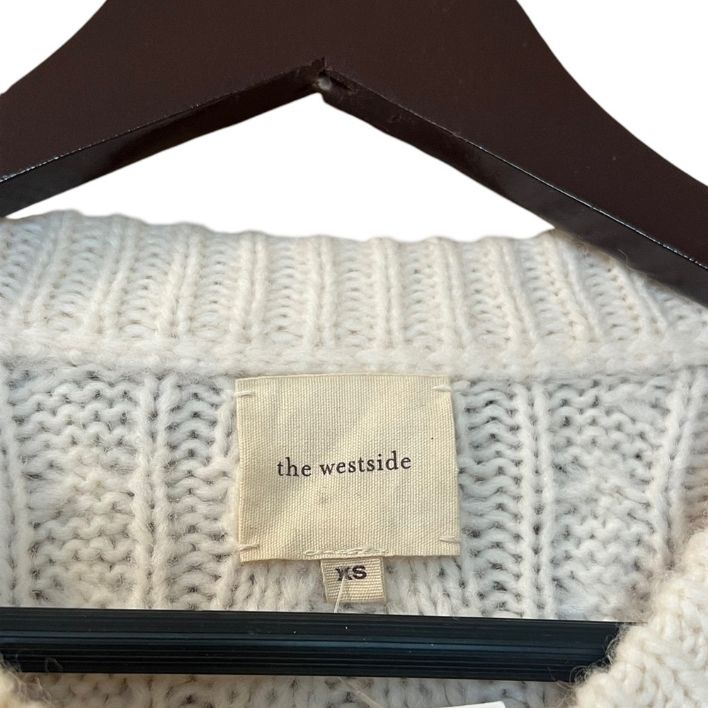 The Westside Cable-Knit Cardigan Alpaca Blend Sweater Sz XS - Picture 7 of 8
